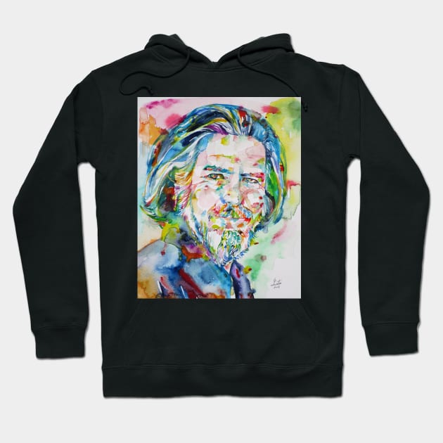 ALAN WATTS watercolor portrait.5 Hoodie by lautir